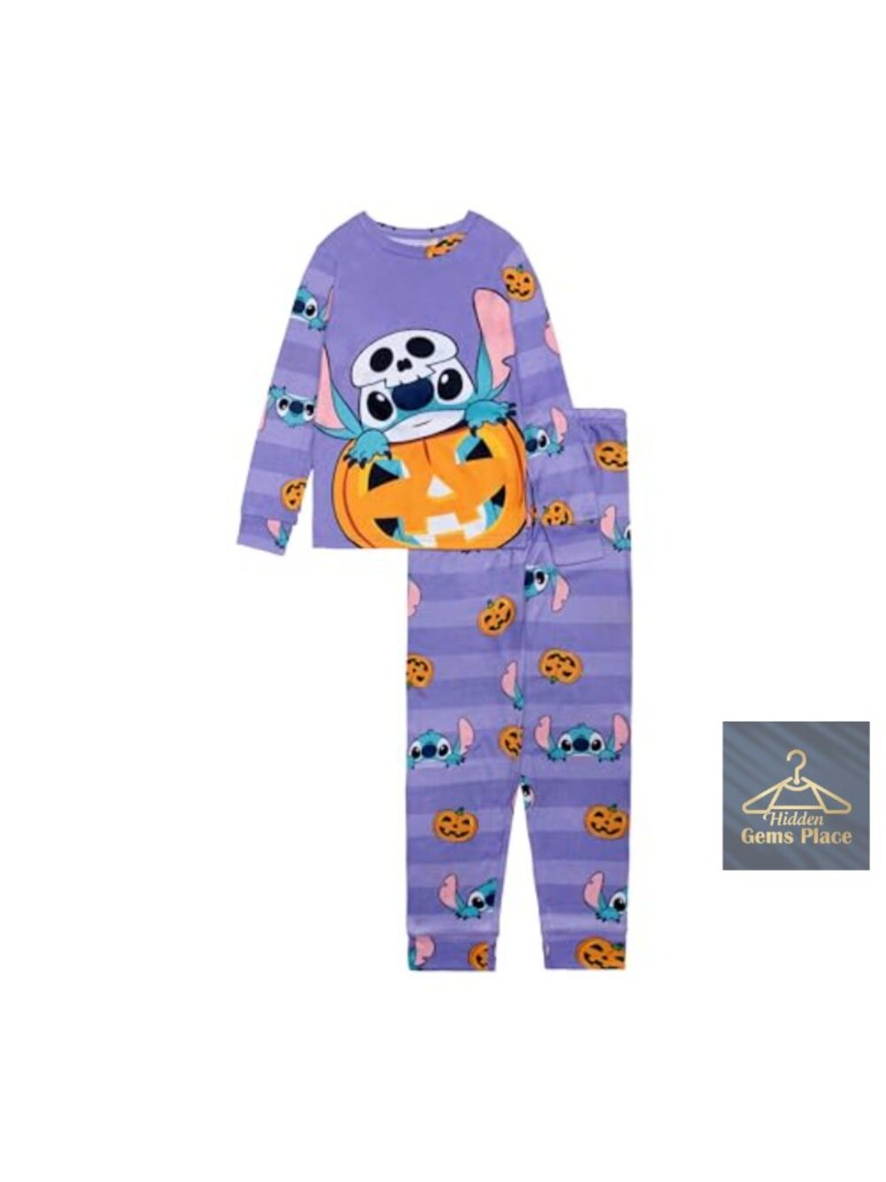 Girls 2-Piece Loose-Fit Pajama Set Long Sleeve Flame Resistant